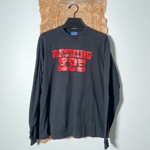 Bape Black Long Sleeve Tee with Red Logo